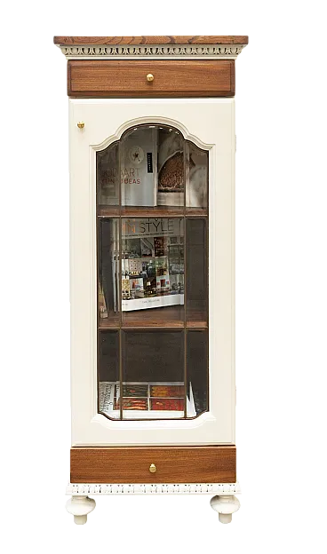 Mobiletto a vetrinetta in rovere massello, '900