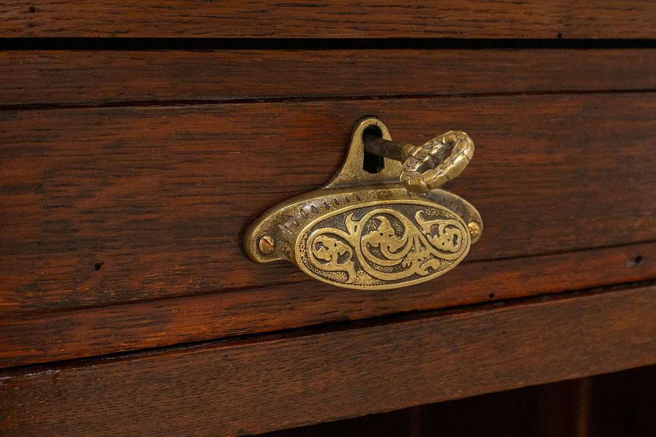 Scrivania ministeriale in legno di rovere massello, anni '20 10