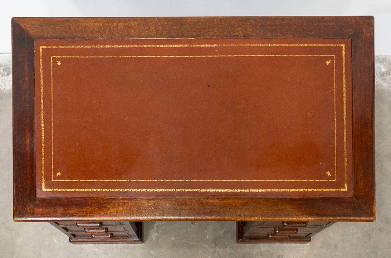 Scrivania ministeriale in legno di rovere massello, anni '20 13