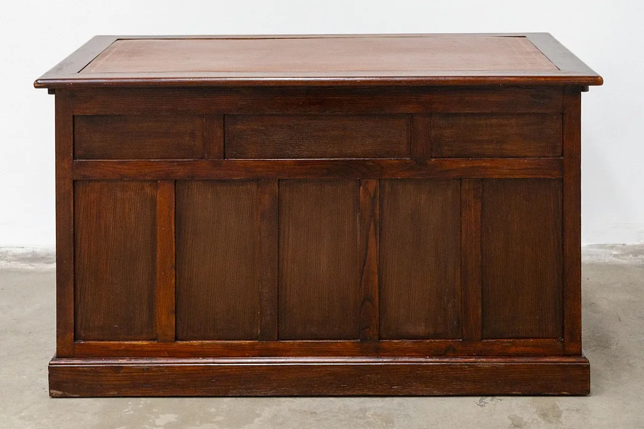 Scrivania ministeriale in legno di rovere massello, anni '20 14