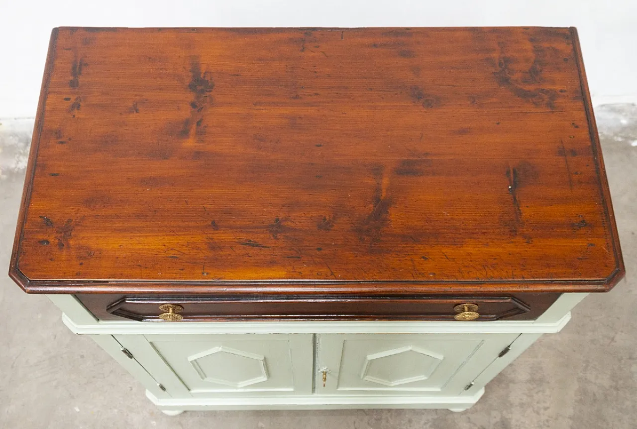 Firwood sideboard with two doors and a drawer, late 19th century 4