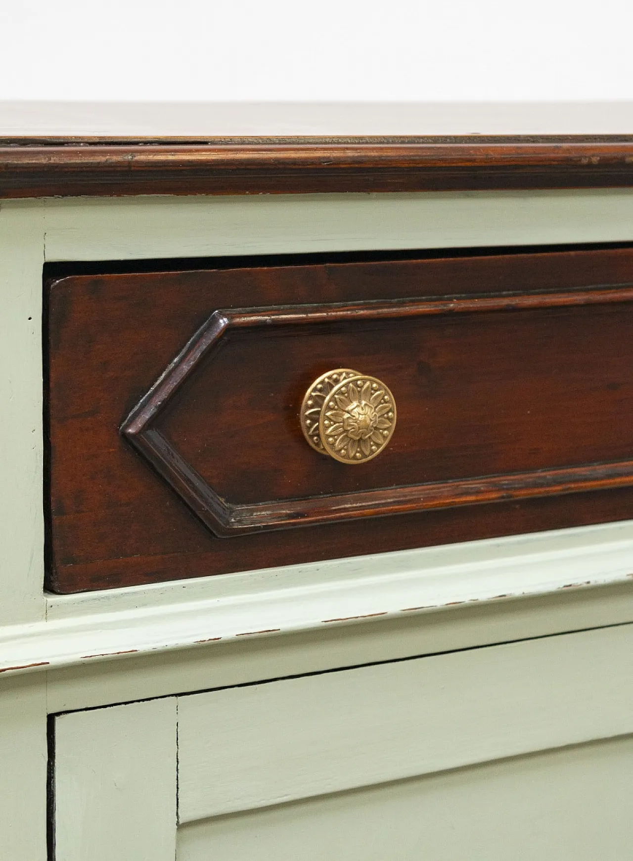 Firwood sideboard with two doors and a drawer, late 19th century 6