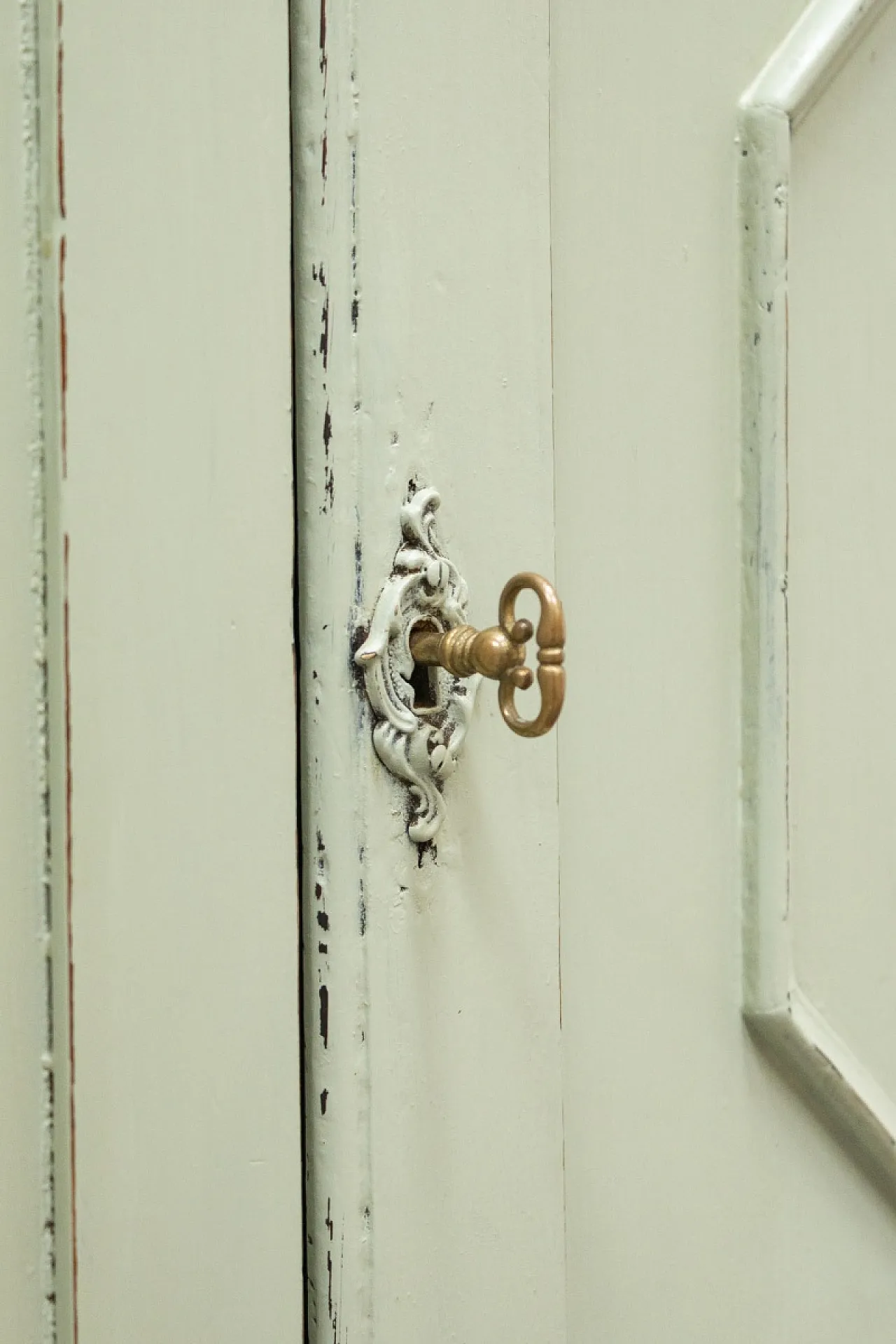Firwood sideboard with two doors and a drawer, late 19th century 8