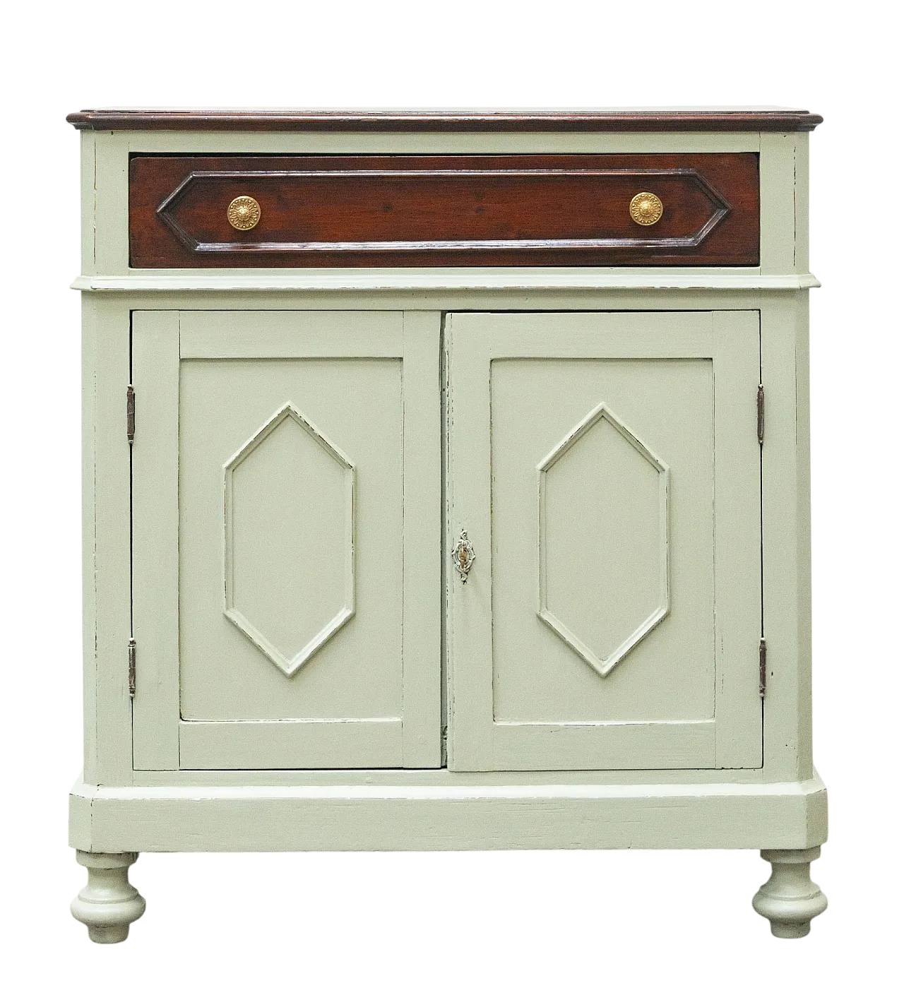 Firwood sideboard with two doors and a drawer, late 19th century 11
