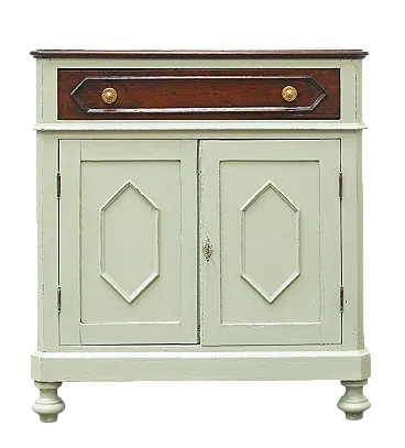 Credenza in legno di abete con due ante e un cassetto, fine '800