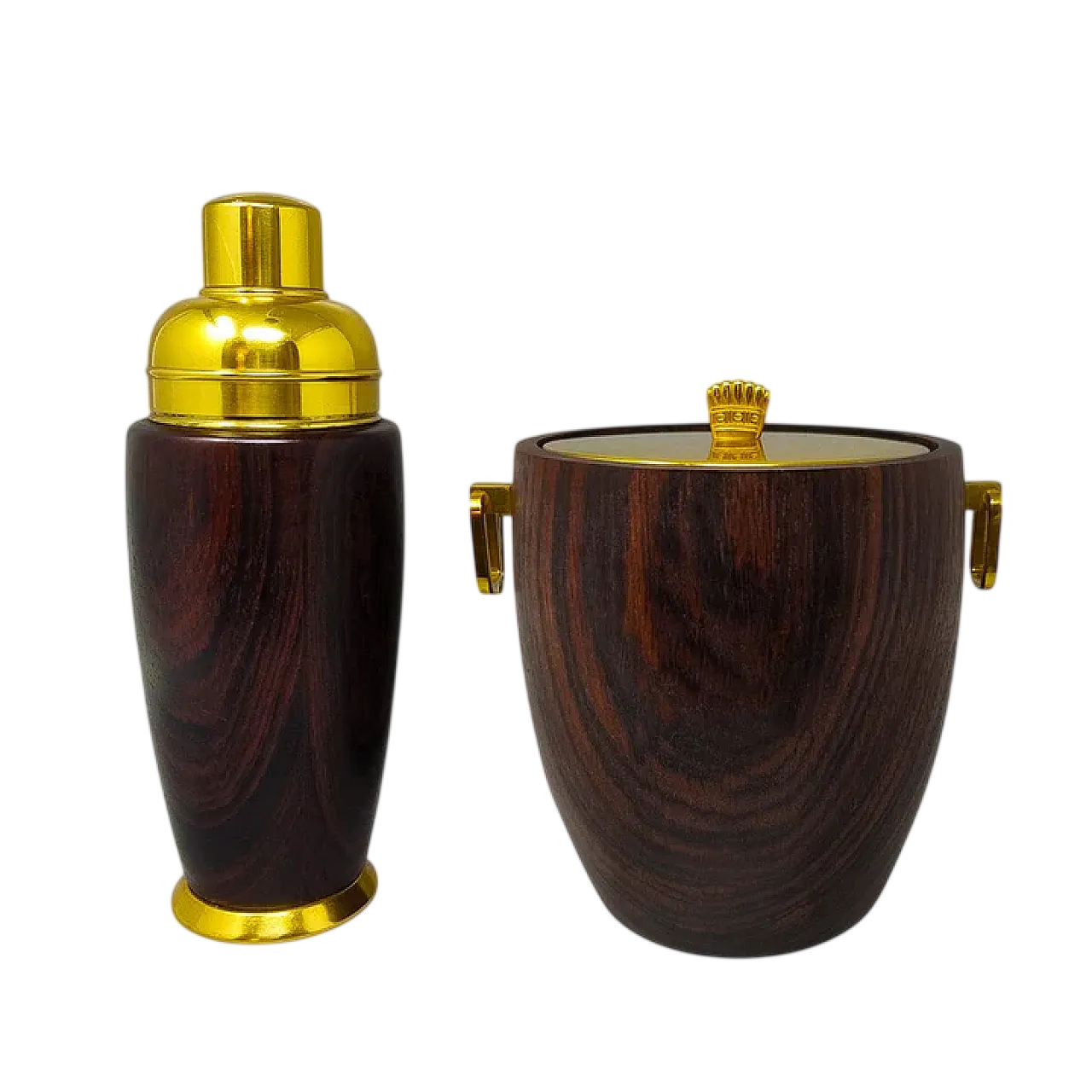 Shaker da cocktail con secchiello il ghiaccio di Aldo Tura, anni '70 11