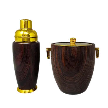 Cocktail shaker with ice bucket by Aldo Tura, 1970s