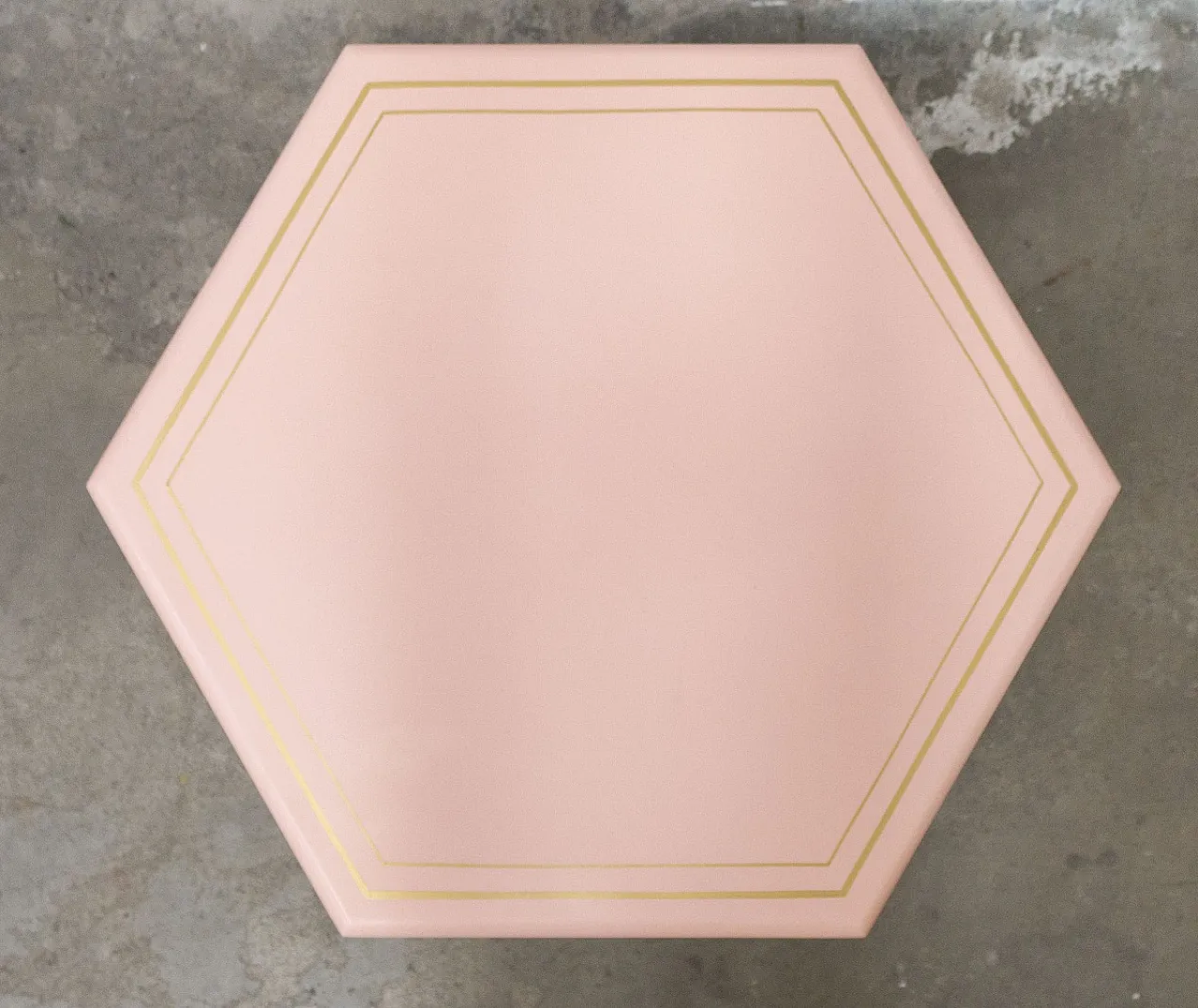 Hexagonal pink coffee table, 20th century 2