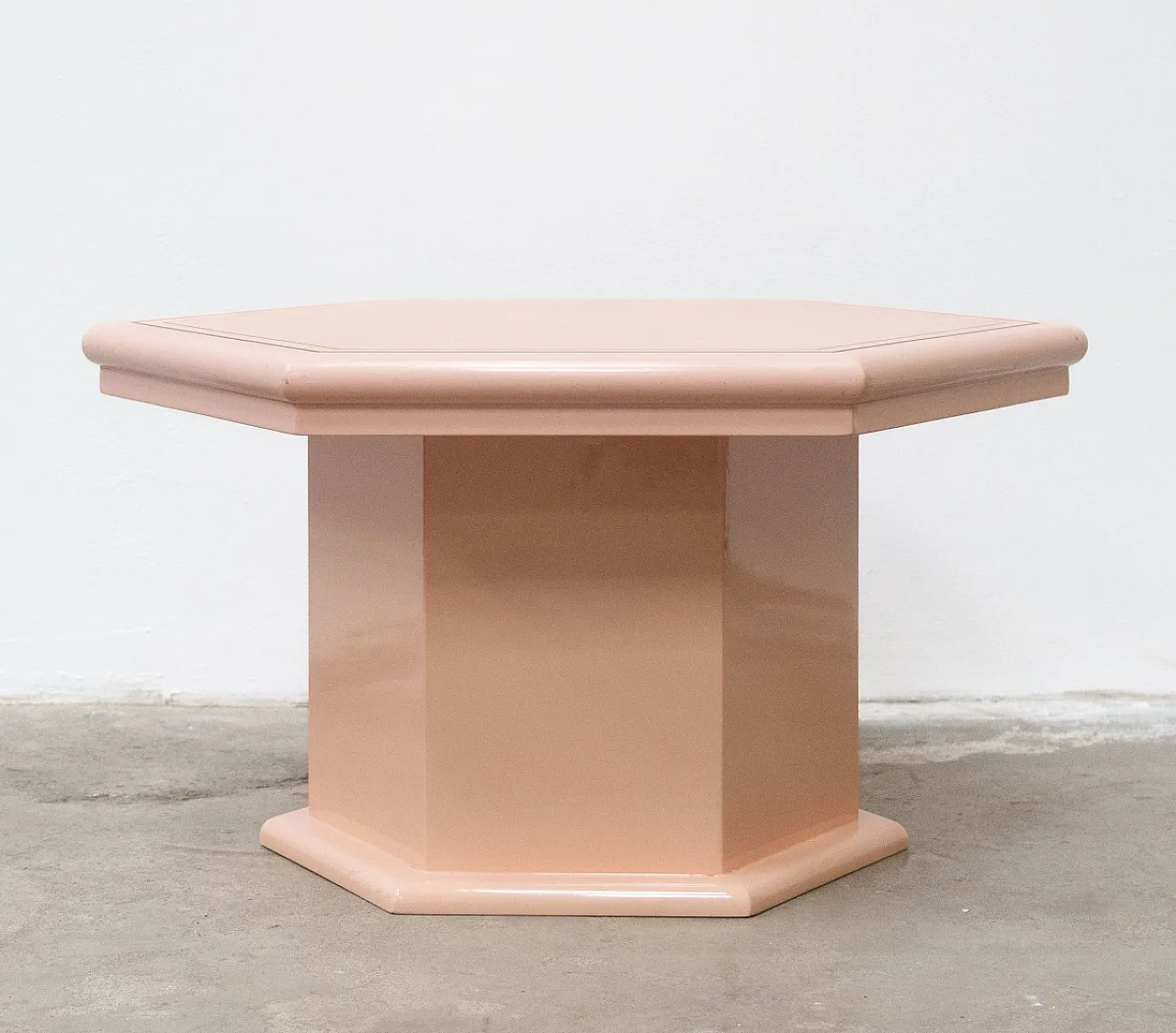 Hexagonal pink coffee table, 20th century 9