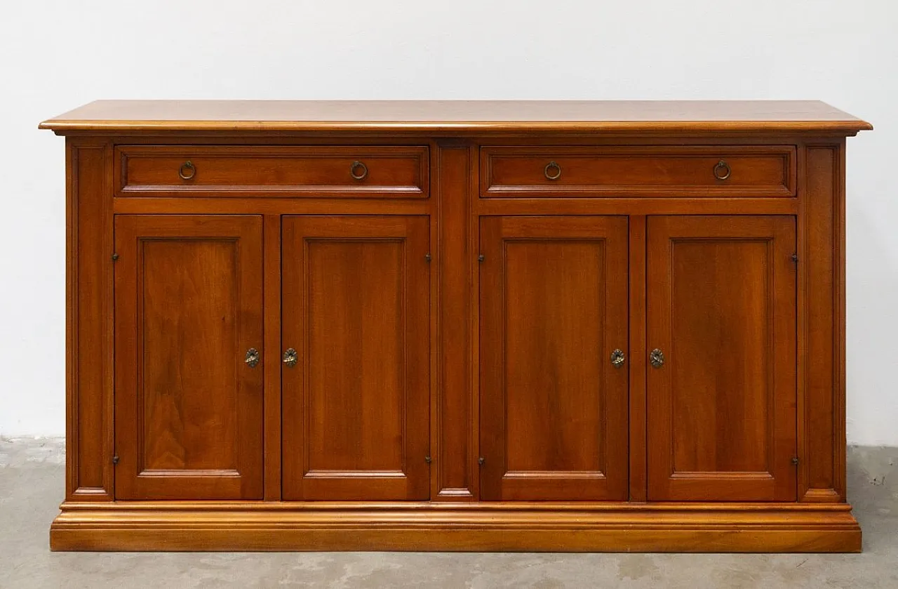 Credenza in legno massello di noce, fine '900 1