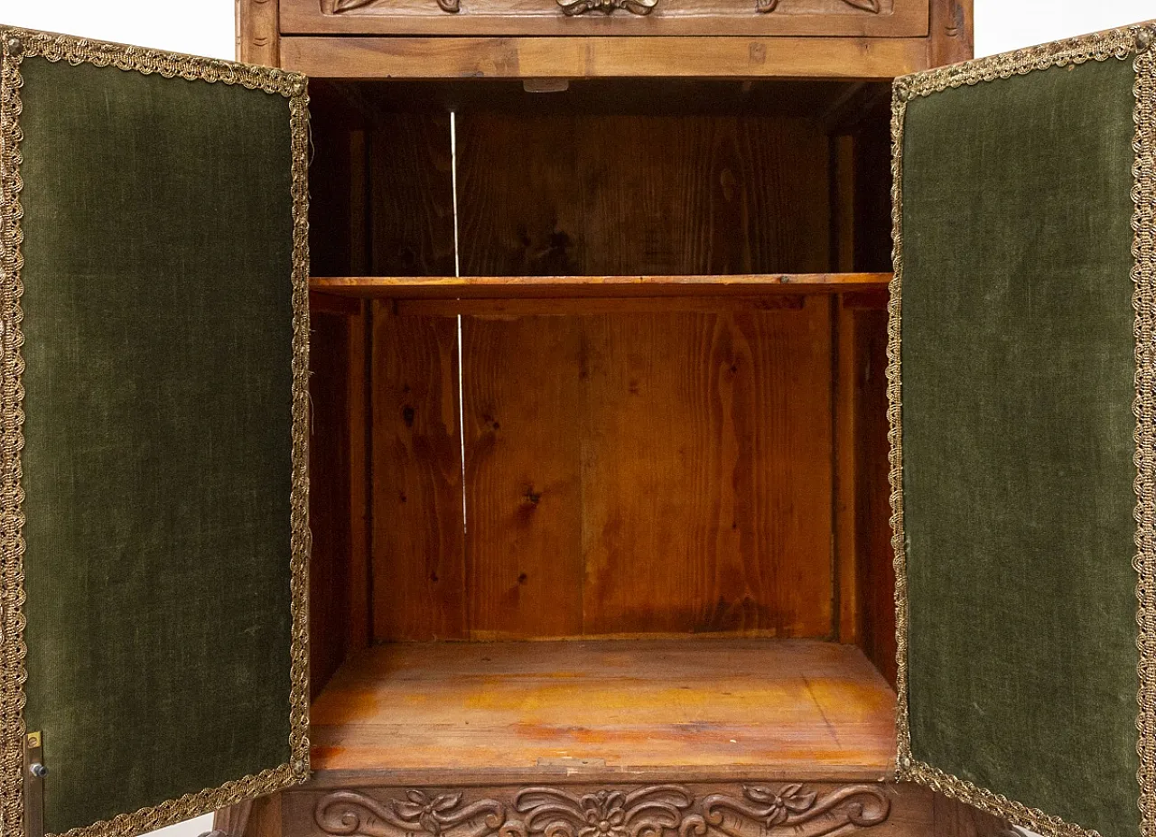Mobiletto a due ante in legno di abete e noce, anni '60 4
