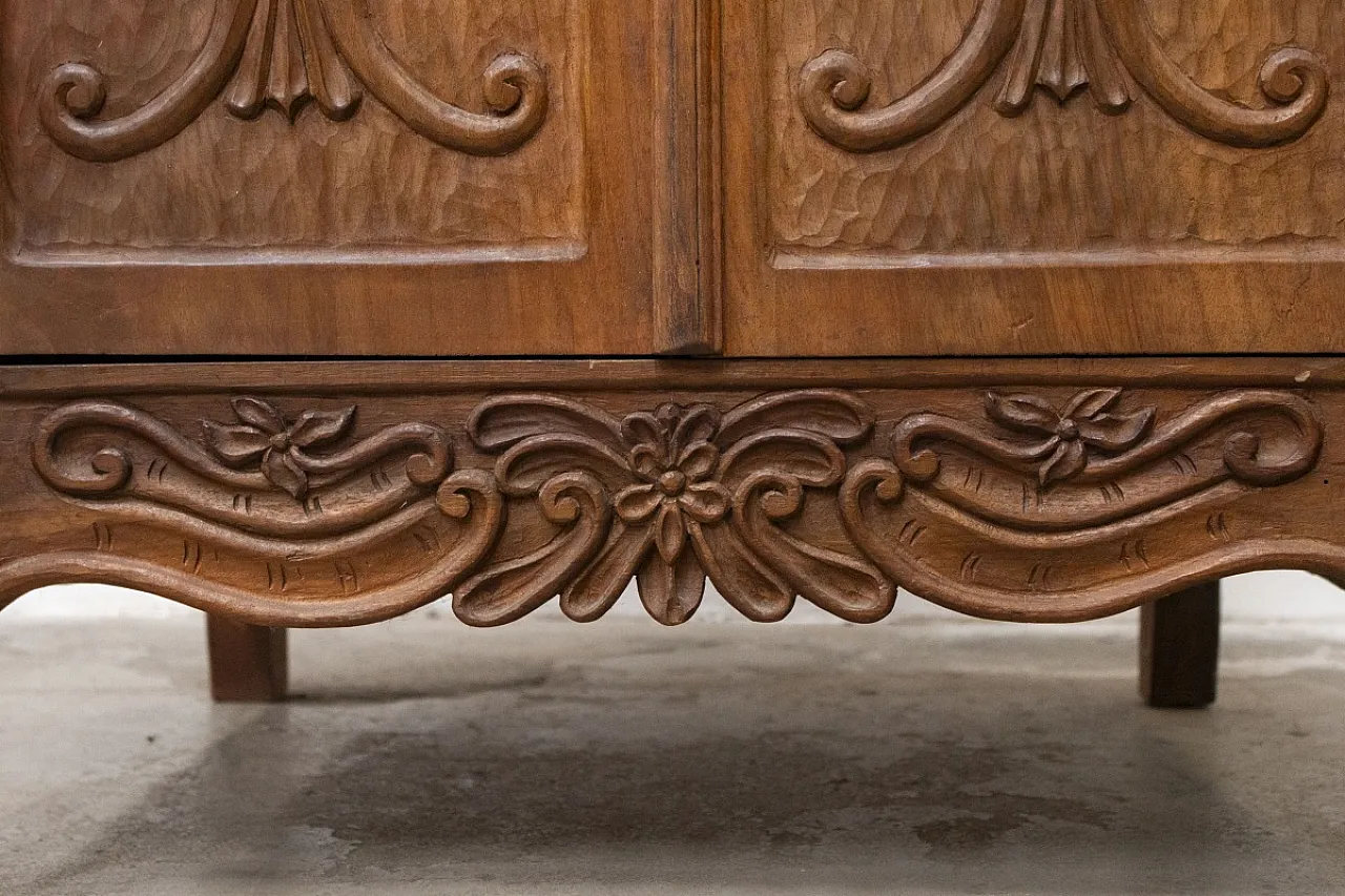 Mobiletto a due ante in legno di abete e noce, anni '60 15