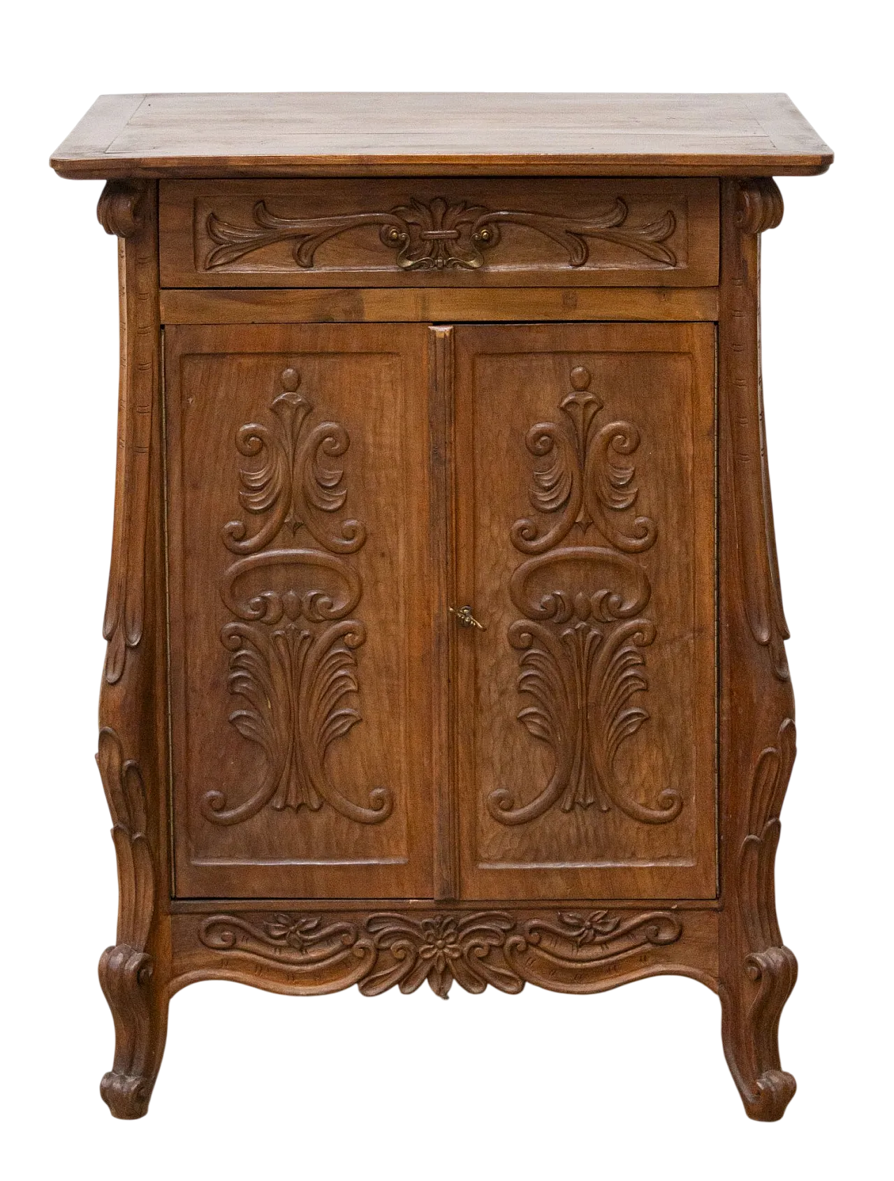 Mobiletto a due ante in legno di abete e noce, anni '60 20