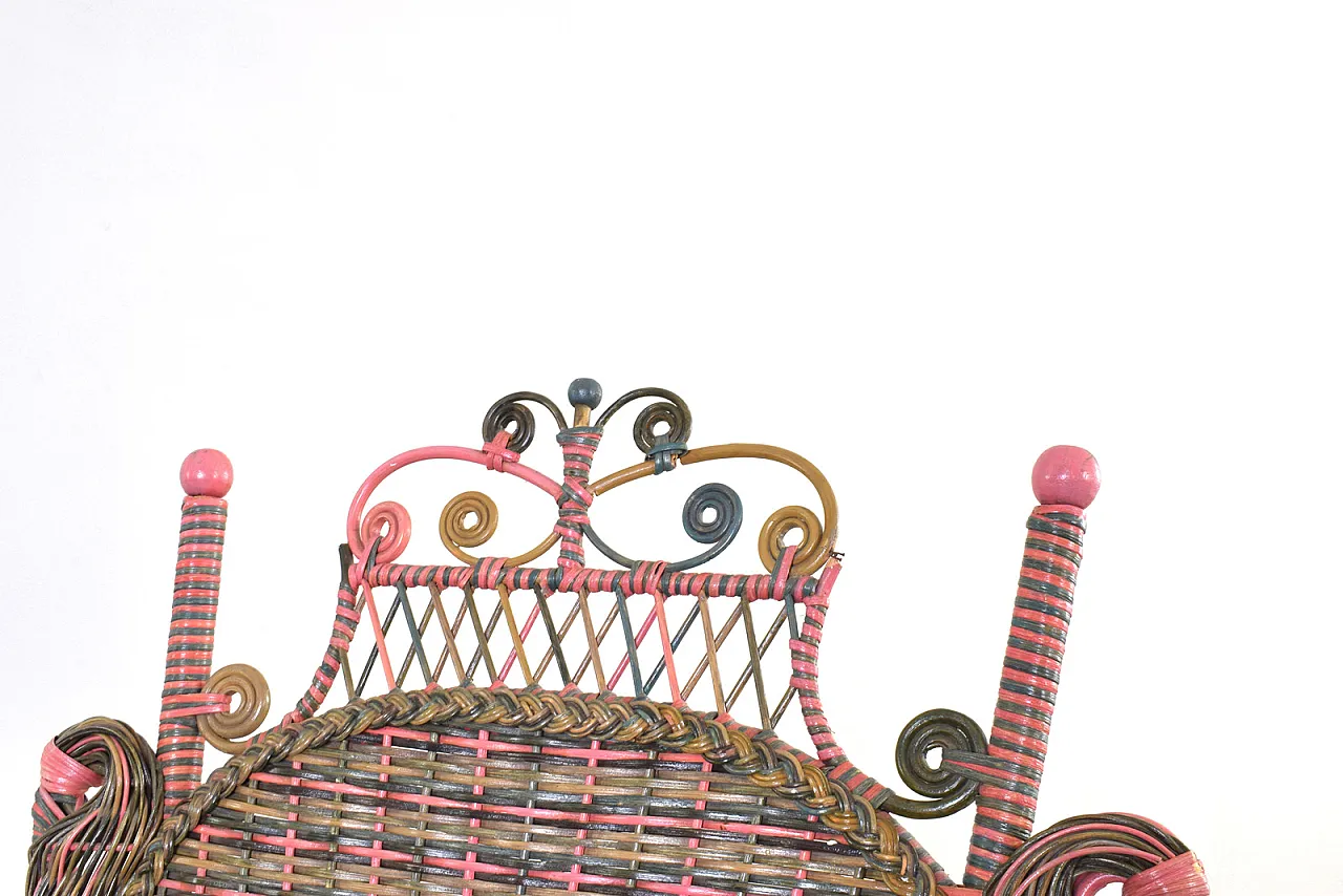 Poltrona vittoriana americana in vimini di Heywood-Wakefield, anni '10 10