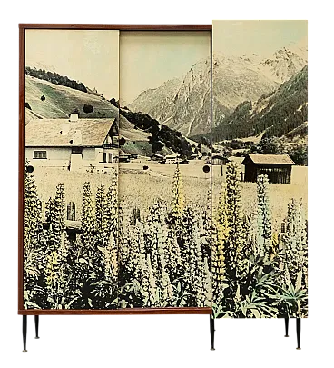 Appendiabiti con ante scorrevoli, anni '60