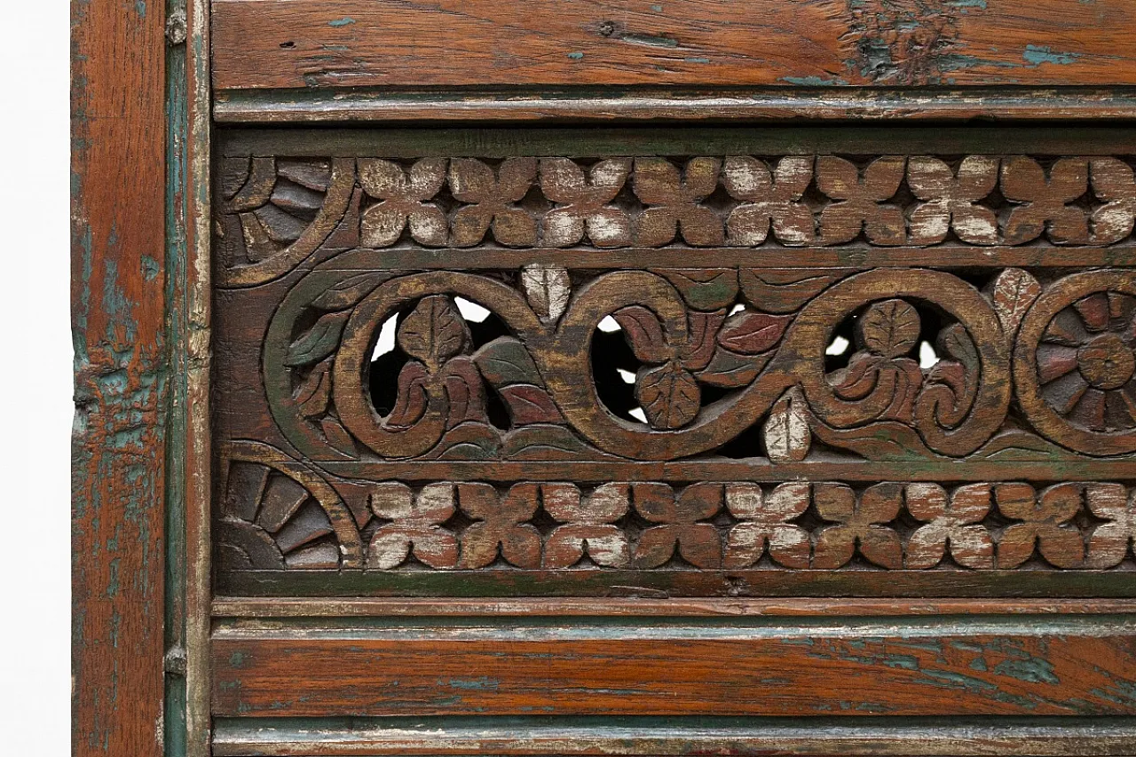 Paravento separè etnico in legno di teak, '900 9