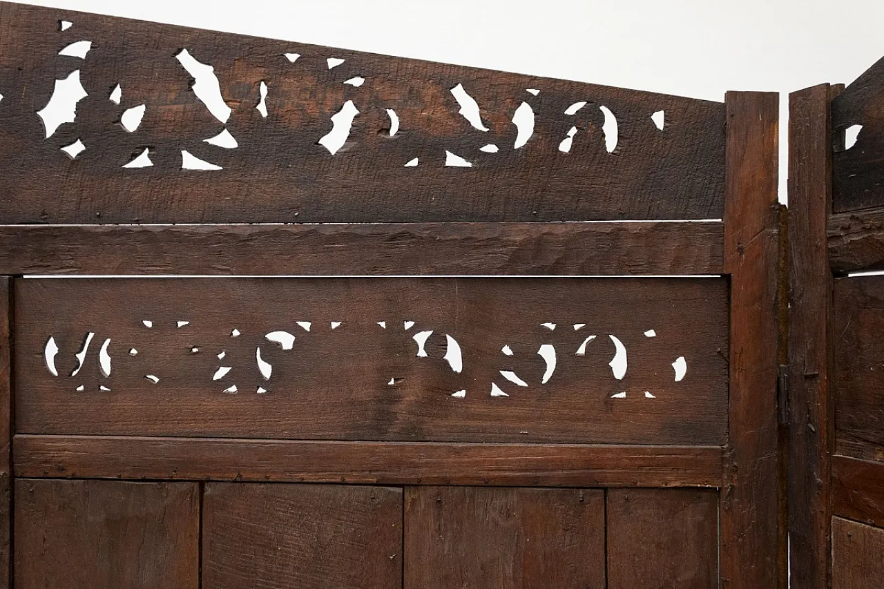 Paravento separè etnico in legno di teak, '900 11