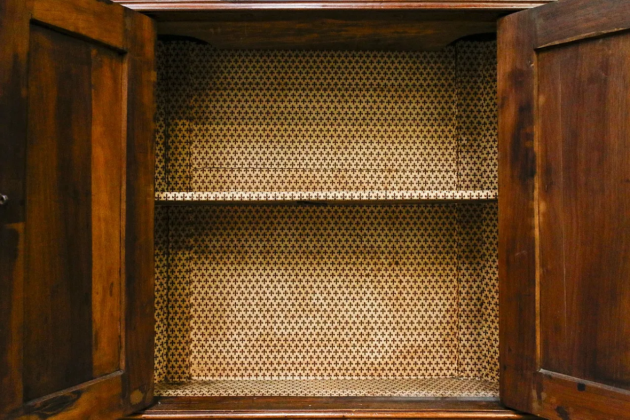 Walnut wood cabinet with display case, 20th century 10