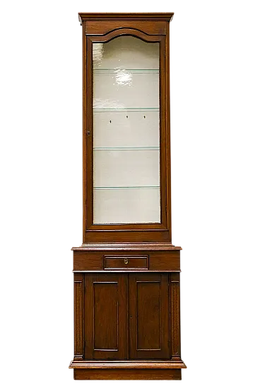 Mobiletto con vetrina in legno di noce, '900
