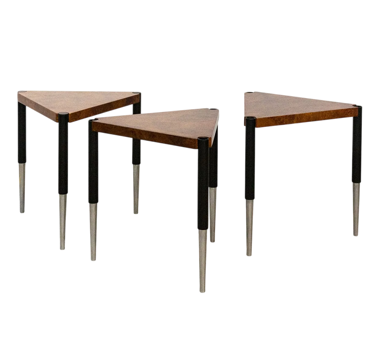 Mensola angolare in radica di olmo e acciaio, anni '70 10