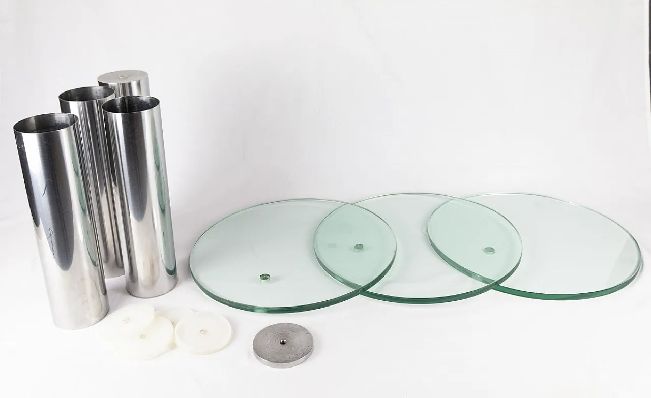 Mobile espositore in vetro e acciaio, anni '70 6