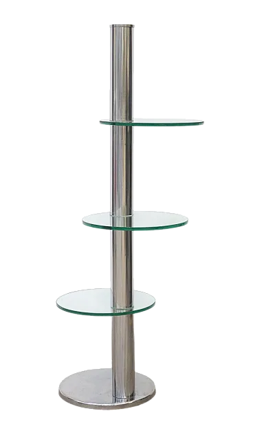 Mobile espositore in vetro e acciaio, anni '70