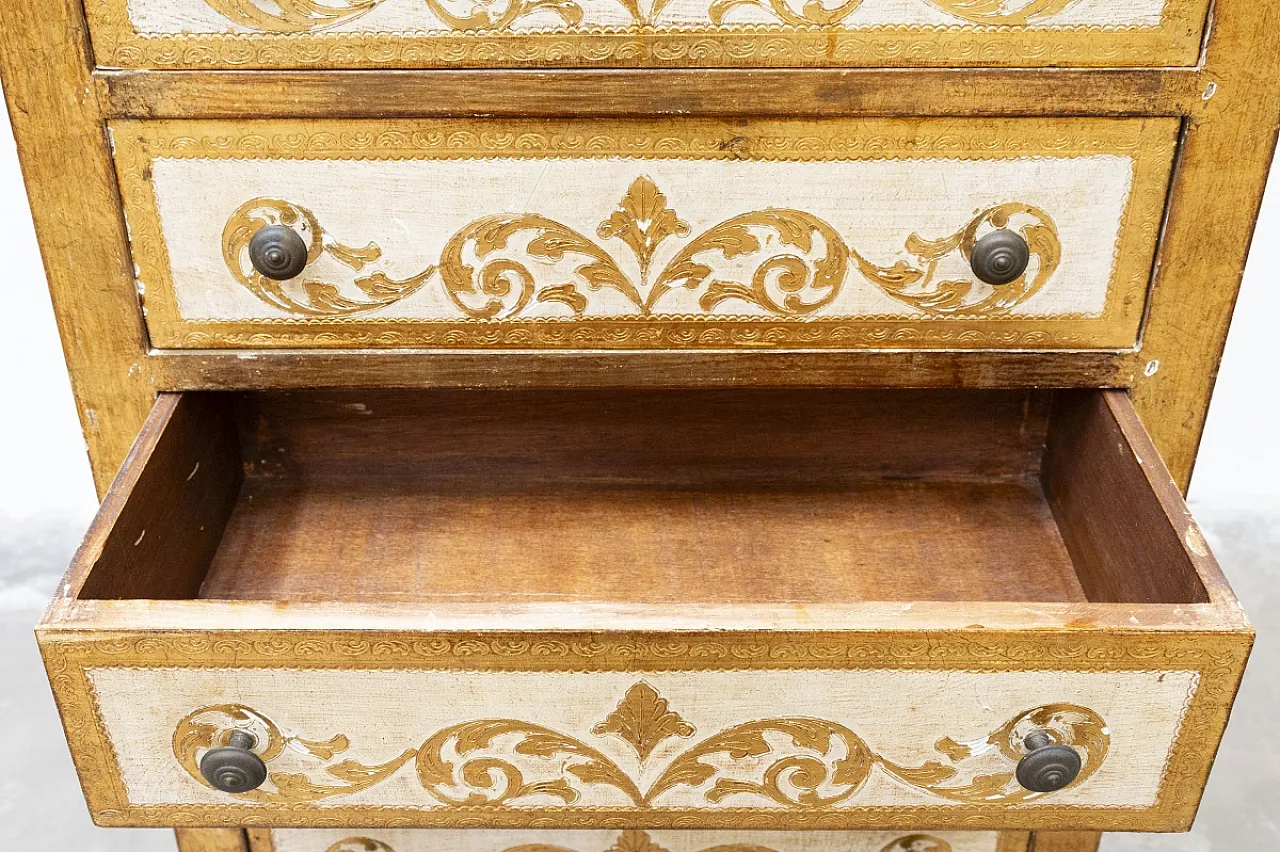 Cassettiera settimanale dorata in stile veneziano, anni '60 5