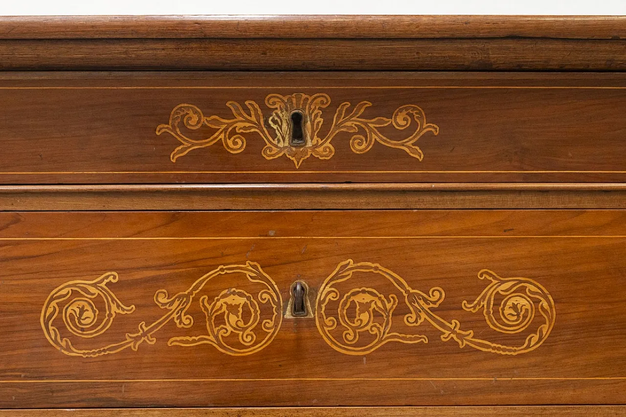 Cassettone Carlo X in noce massello, primo '800 5