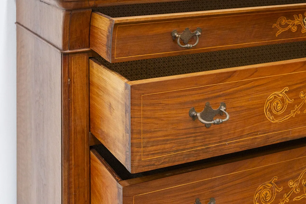 Cassettone Carlo X in noce massello, primo '800 7