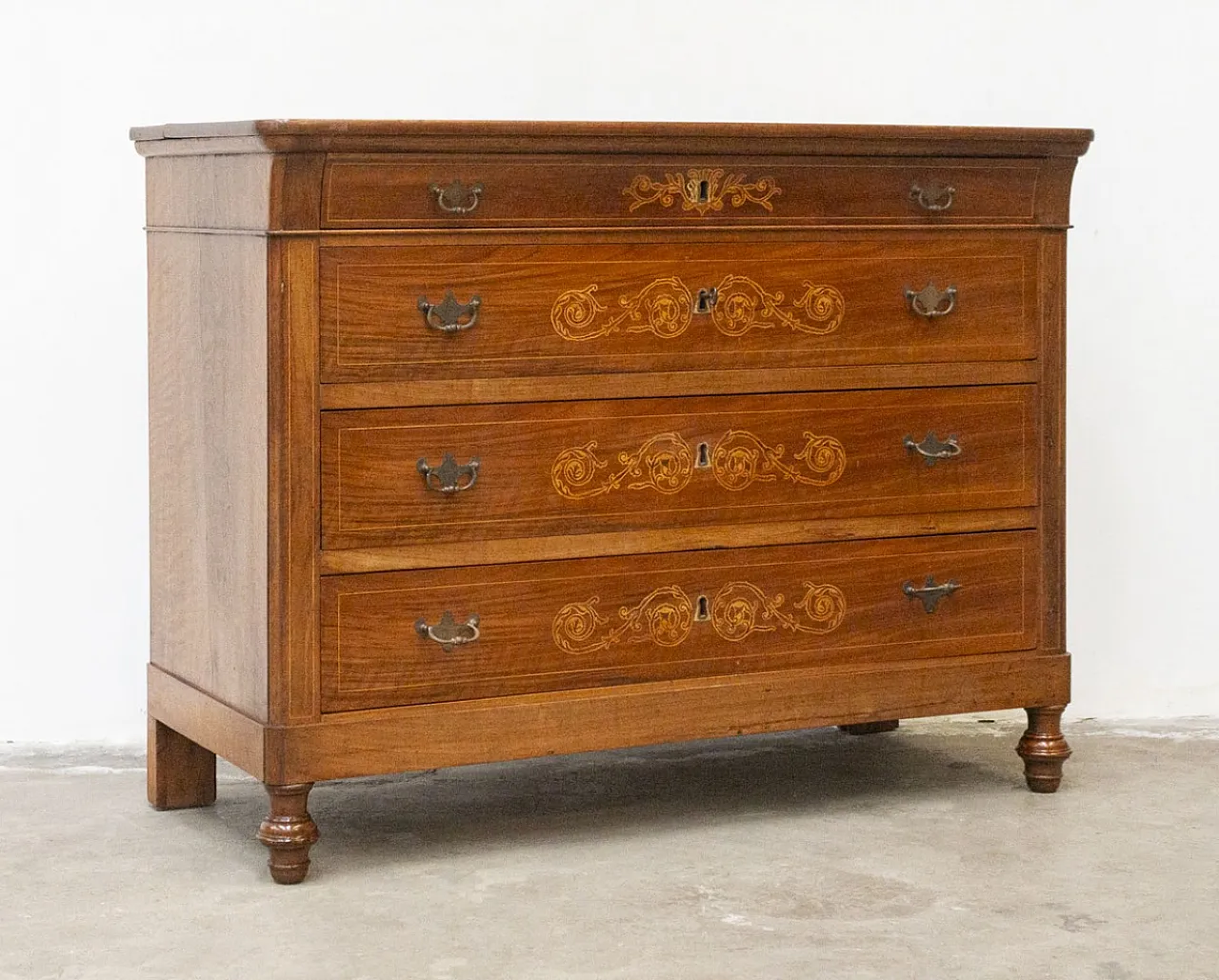 Cassettone Carlo X in noce massello, primo '800 12