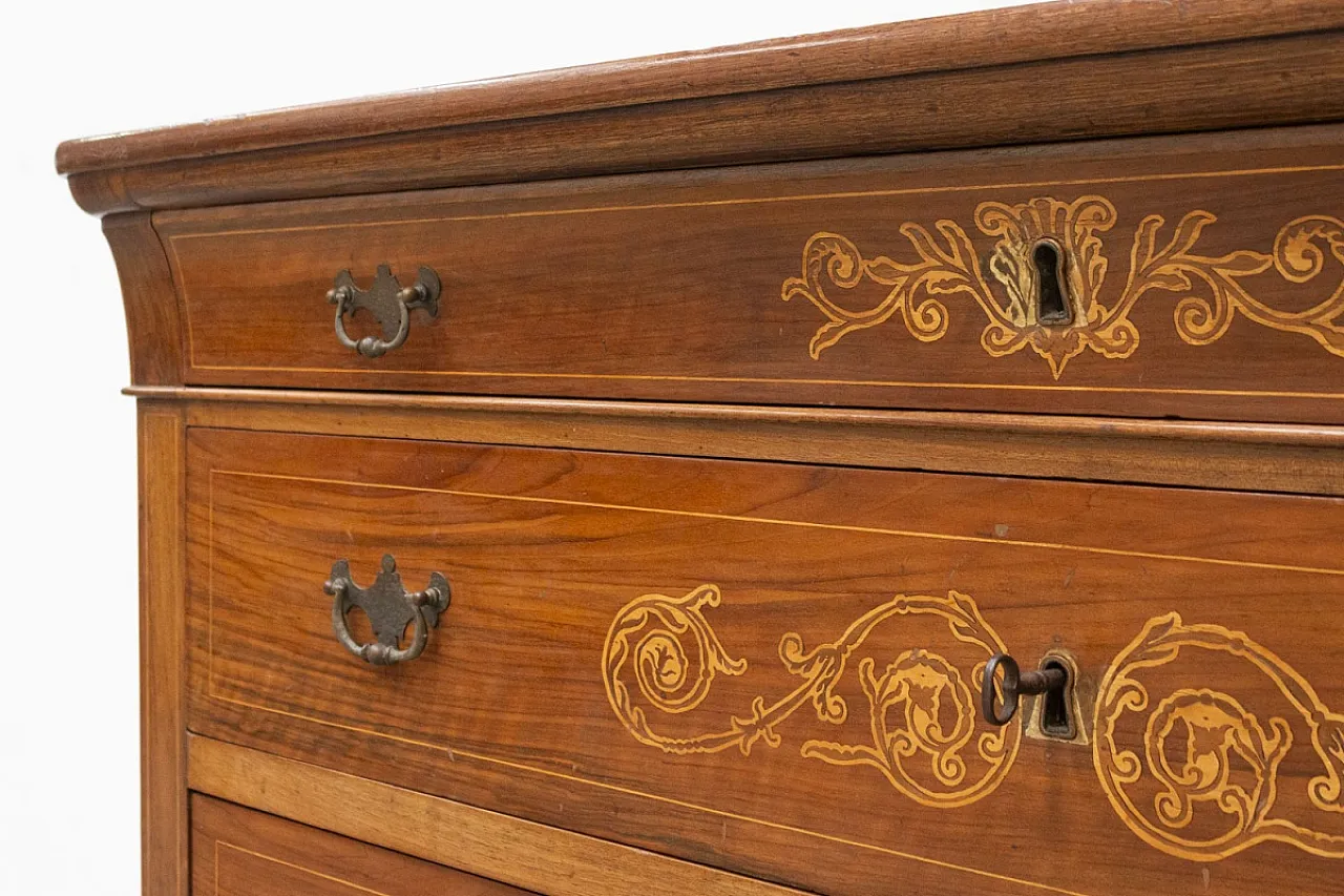 Cassettone Carlo X in noce massello, primo '800 13