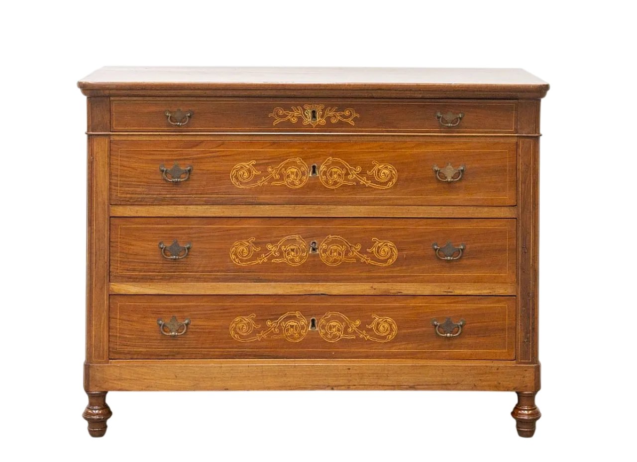 Cassettone Carlo X in noce massello, primo '800 14