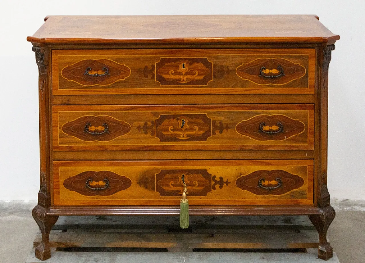 Comò in diversi legni, '800 1