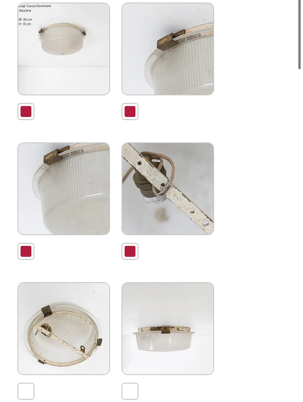 Lampada in vetro e metallo di Caccia Dominioni per Azucena, anni '50 10