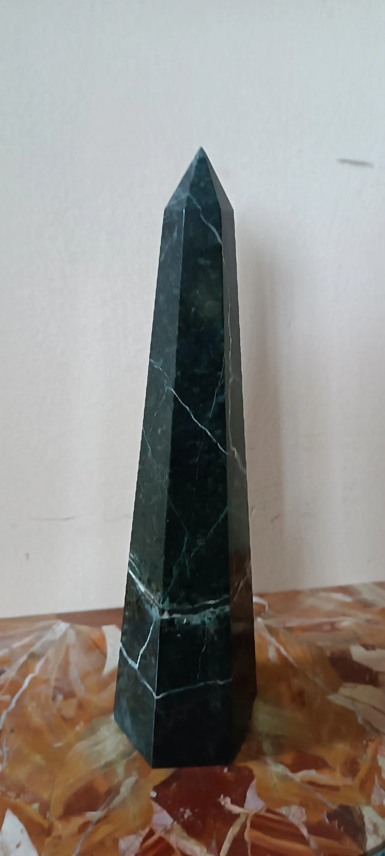 Obelisco in marmo verde serpentino, '900 4