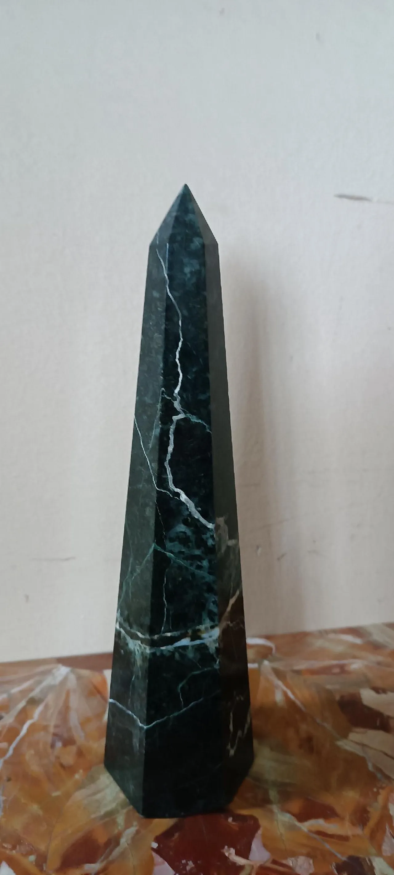 Obelisco in marmo verde serpentino, '900 5