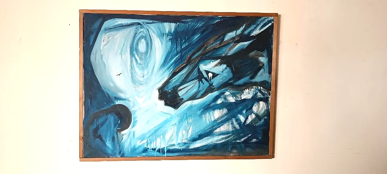 Jack Friling, dipinto astratto olio su tela, anni '80 2