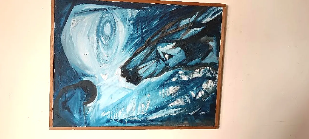 Jack Friling, dipinto astratto olio su tela, anni '80 3