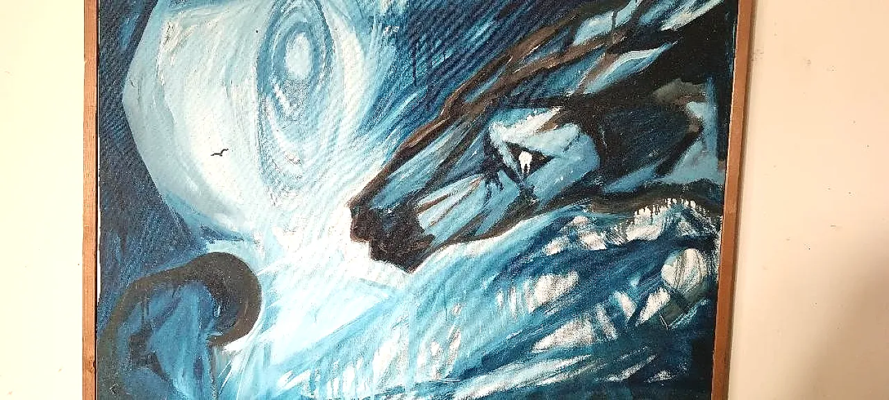 Jack Friling, dipinto astratto olio su tela, anni '80 4