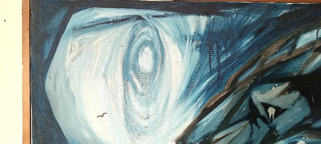 Jack Friling, dipinto astratto olio su tela, anni '80 5