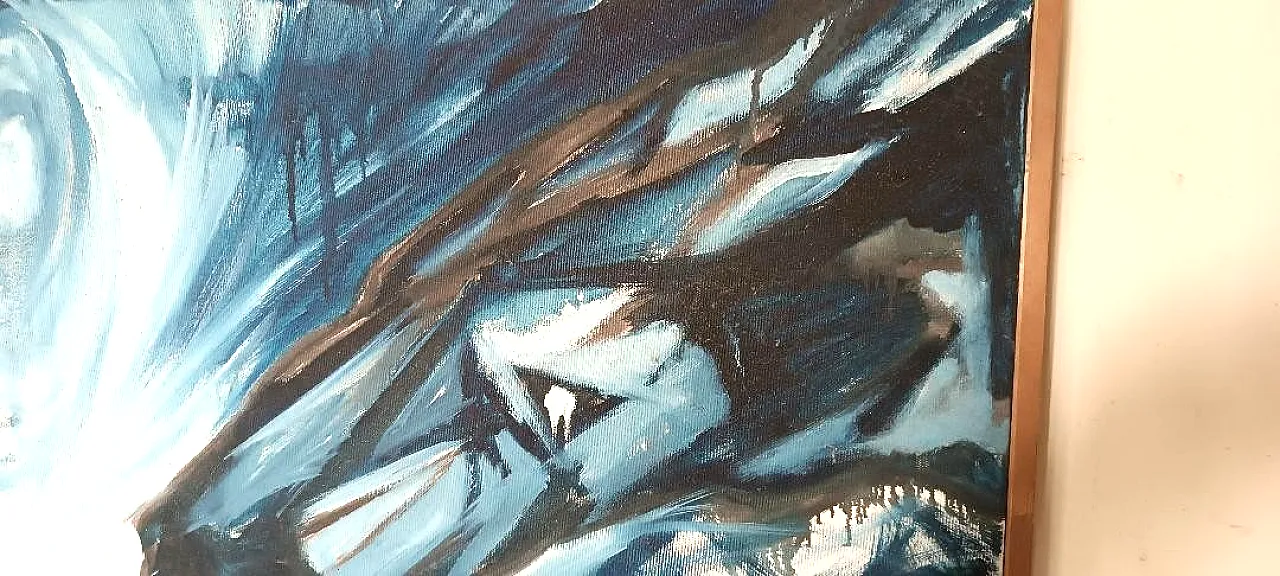 Jack Friling, dipinto astratto olio su tela, anni '80 6