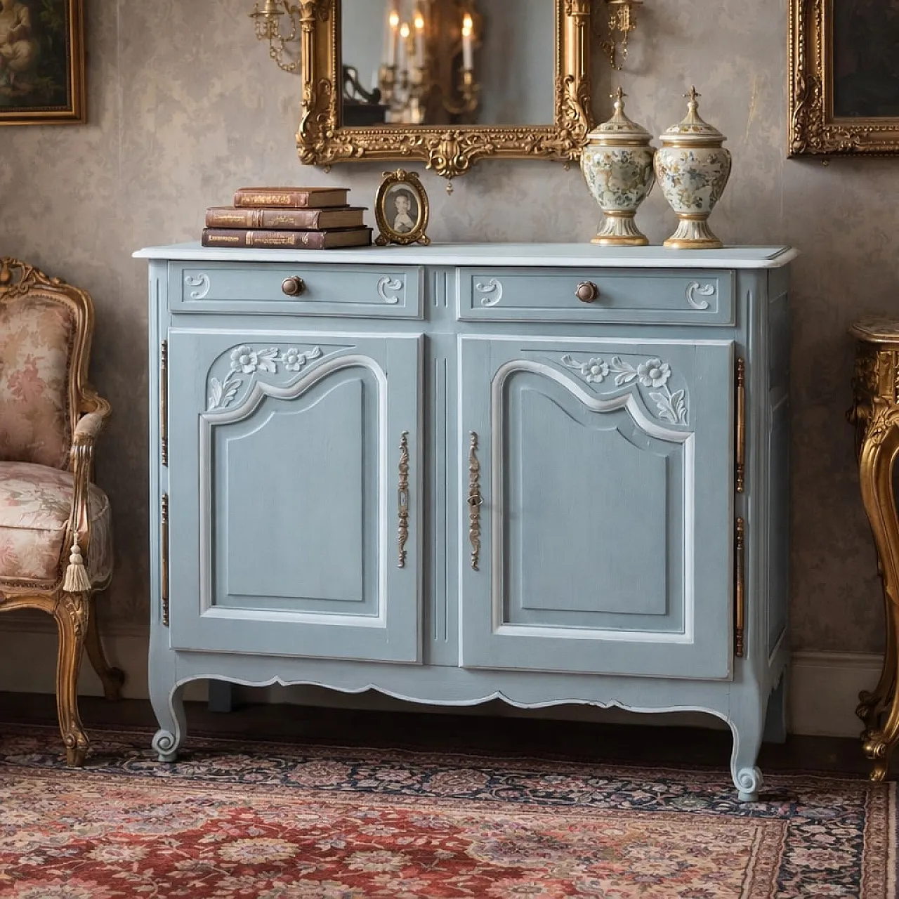 Solid cherry wood sideboard, 20th century 2