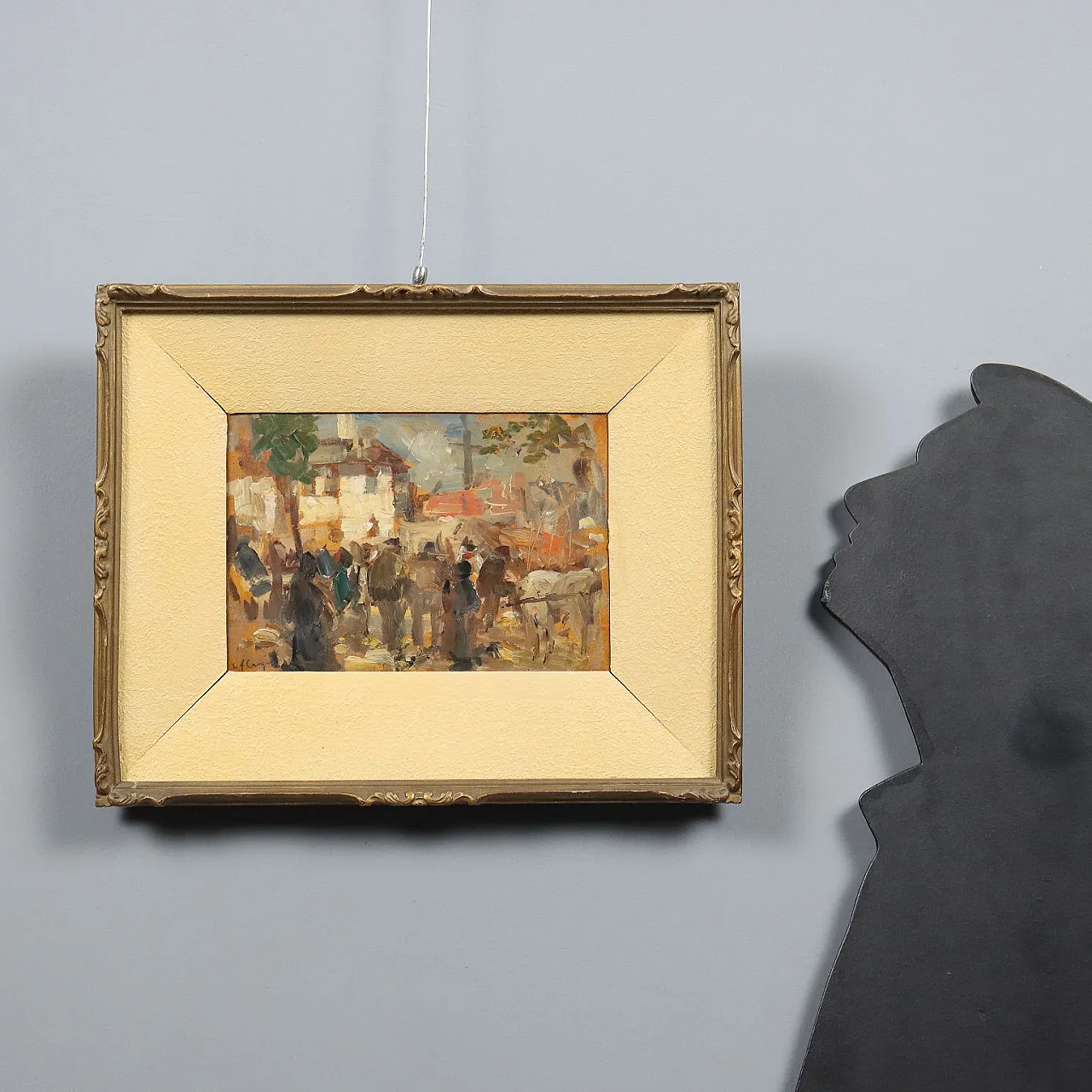 Vittore Antonio Cargnel, oil on cardboard with frame, 20th century 2