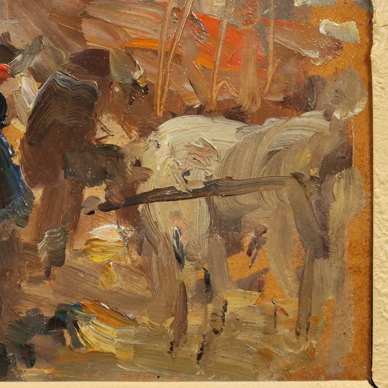 Vittore Antonio Cargnel, oil on cardboard with frame, 20th century 6