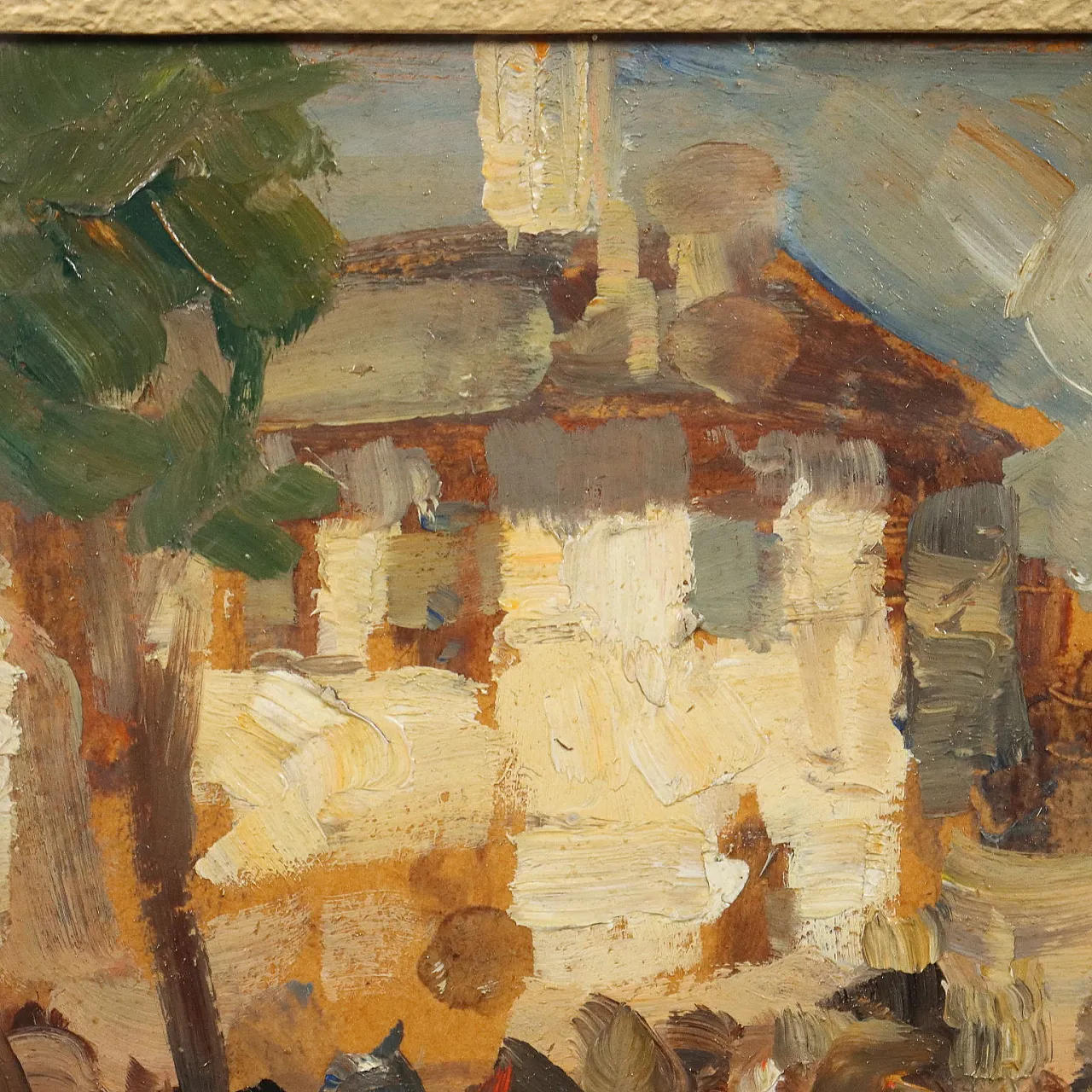 Vittore Antonio Cargnel, oil on cardboard with frame, 20th century 7