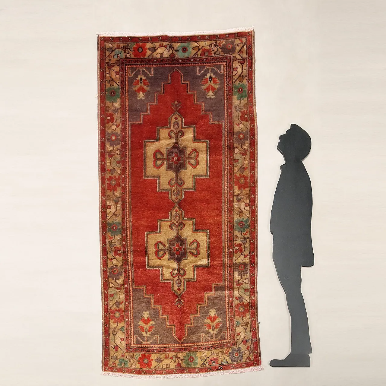 Tappeto Jorun in cotone e lana, nodo grosso, realizzato a mano, '900 2