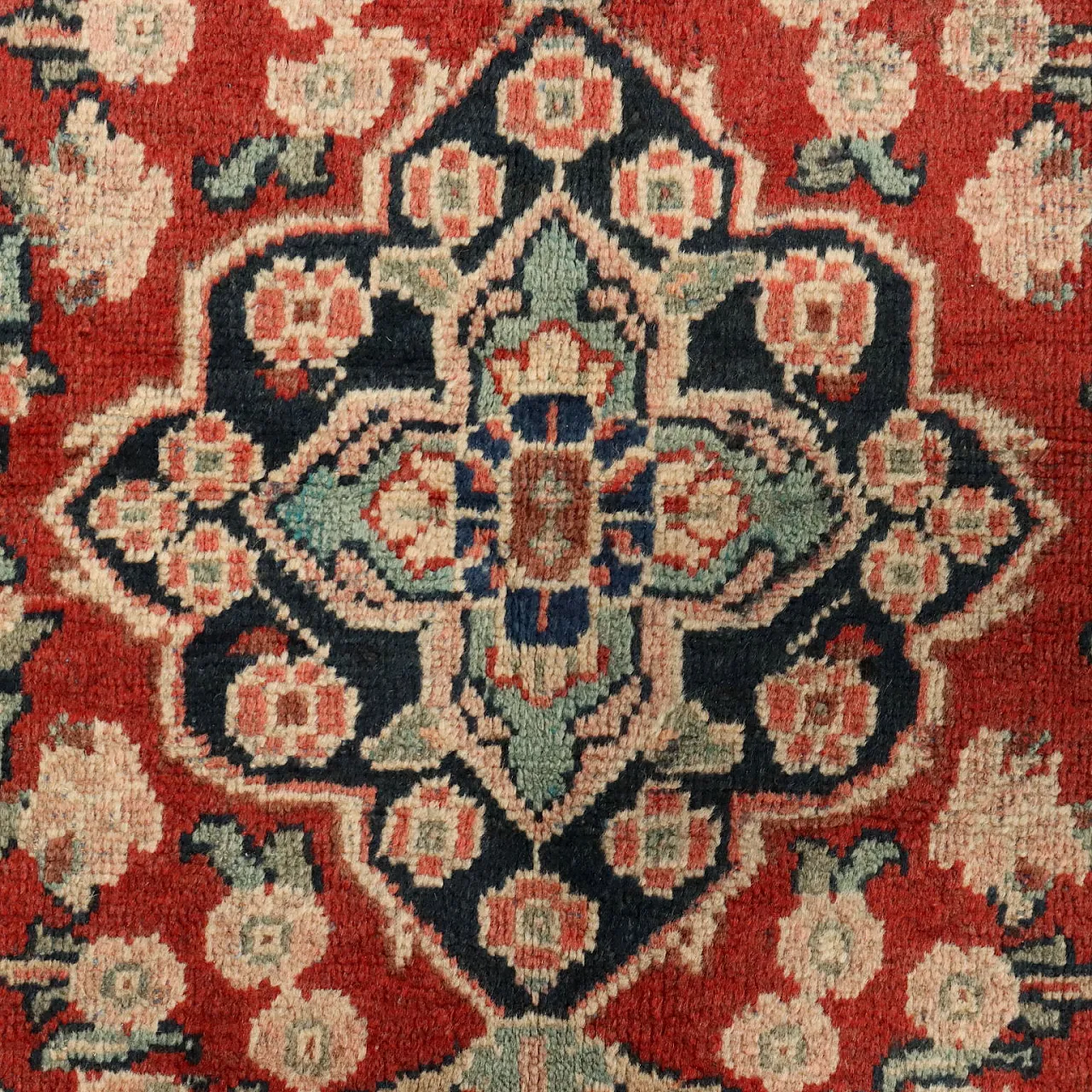 Handmade Mahal cotton and wool rug, big knot, 20th century 4