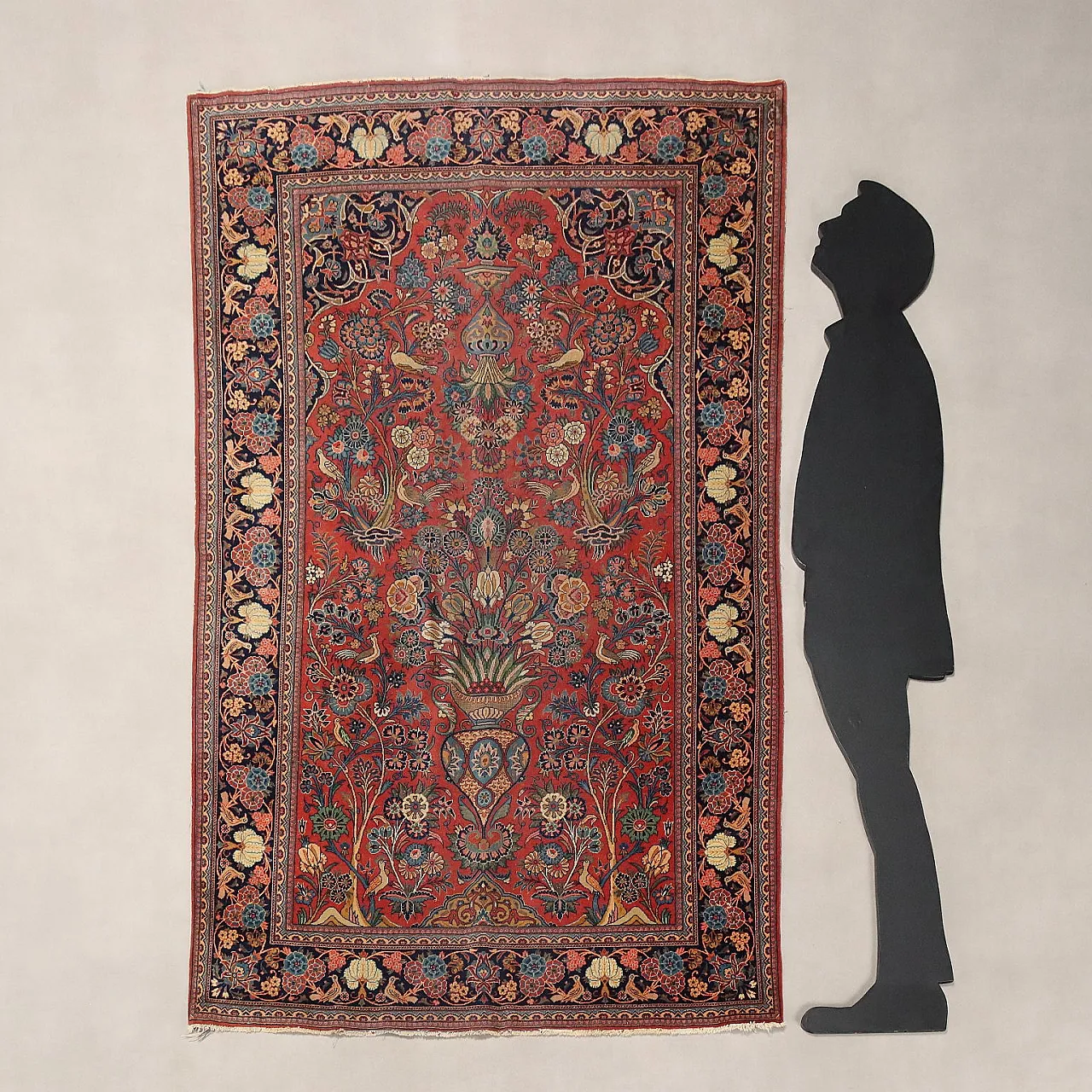 Keshan cotton and wool rug, fine knot, handcrafted, 20th century 2