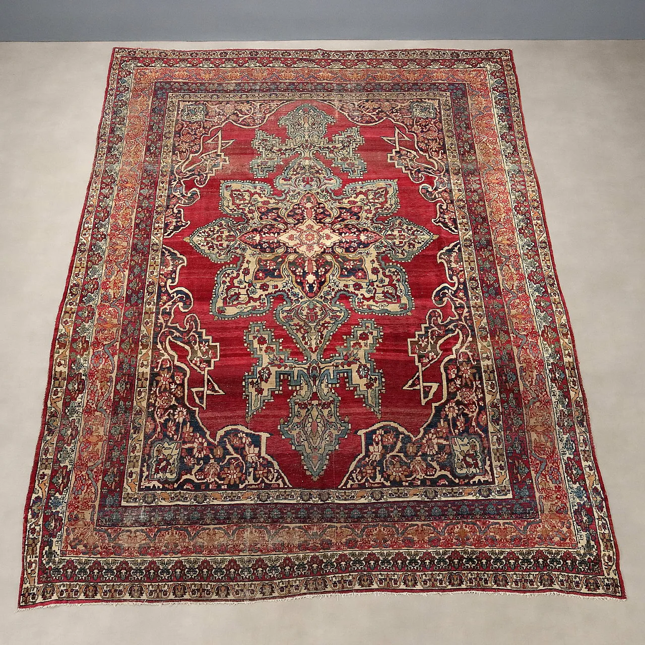 Kerman Laver cotton and wool rug, extrafine knot, 20th century 3