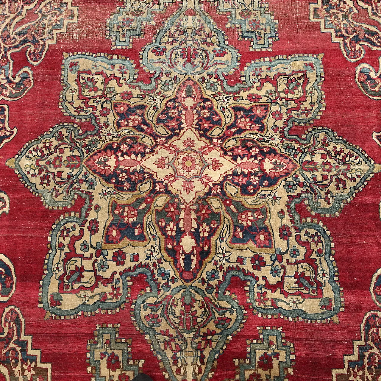 Kerman Laver cotton and wool rug, extrafine knot, 20th century 4